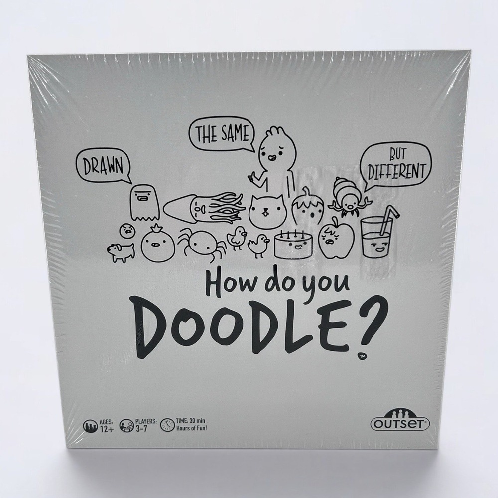 Outset How Do You Doodle? Party Game Drawing Guessing Board Game Sealed